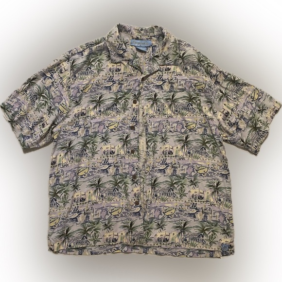 Bermuda Bay button up shirt, size L, good condition, smoke free home - Picture 1 of 4